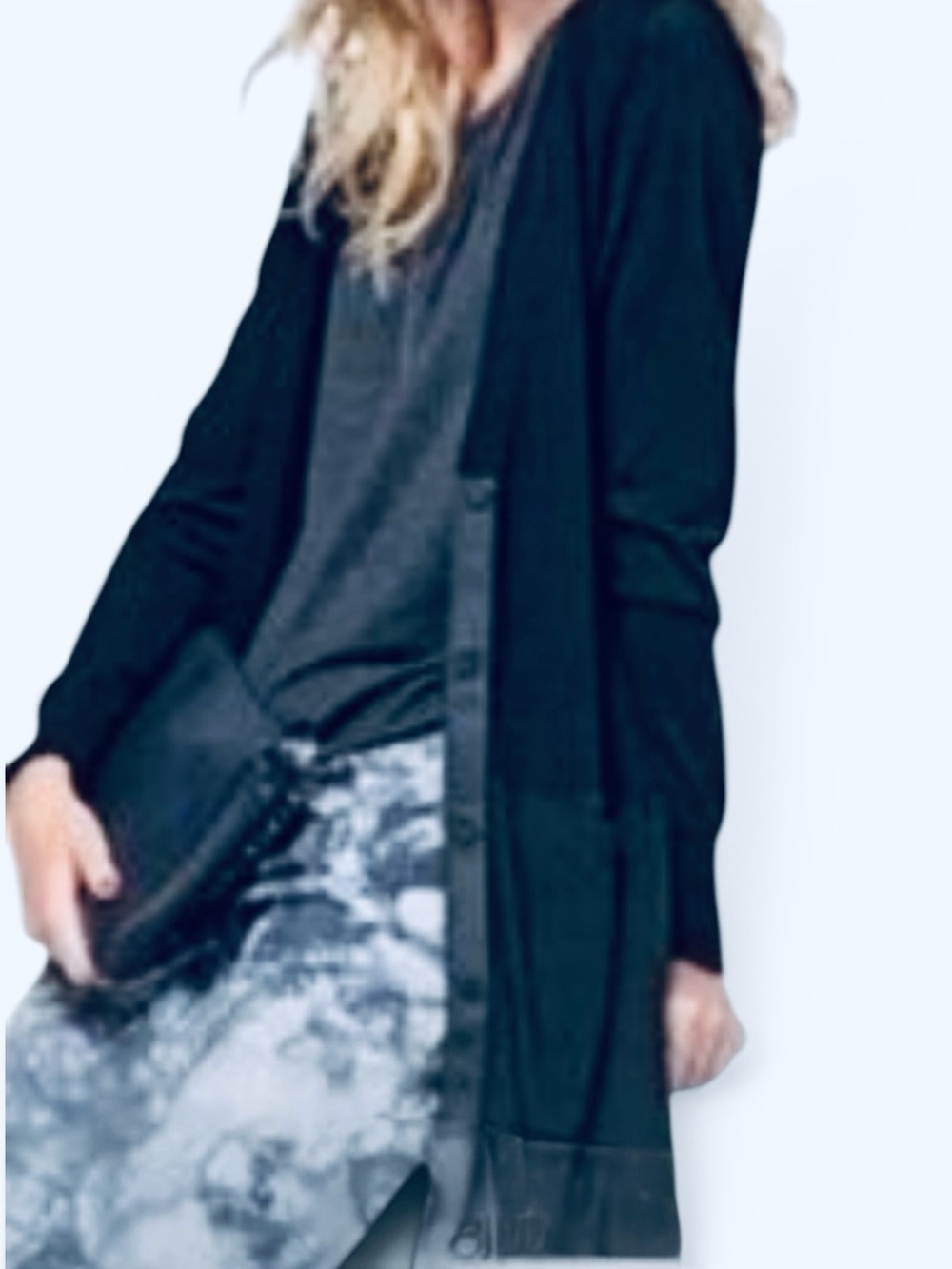 Cabi #5135 Classic Dark Navy Duster Cardigan Sweater Snap Front w/Pockets - Picture 5 of 8